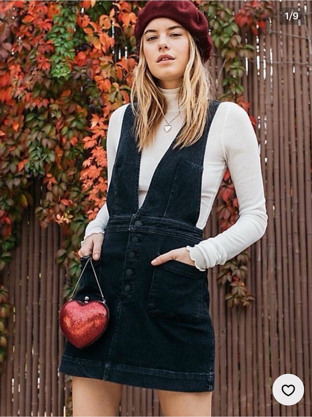 Free People "Old School Love" Denim Overall Dress